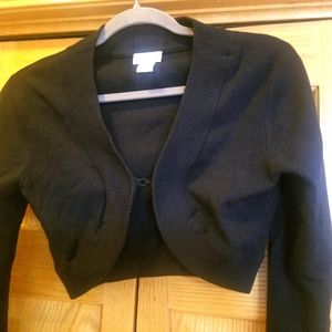Black Shrug/Crop Long Sleeve Sweater (S)